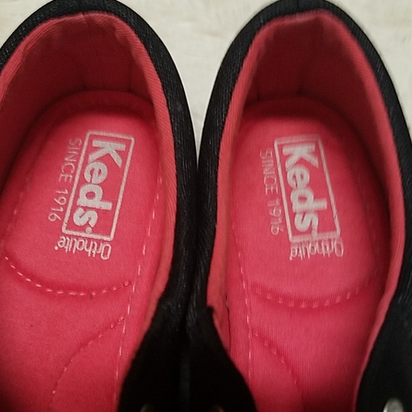Women's Black Canvas Keds - Picture 4 of 6